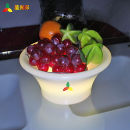 工厂直销遥控变色LED七彩发光果盘 婚庆与家居的理想选择